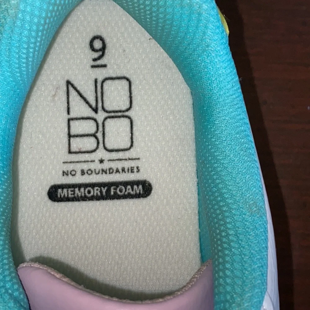 No Boundaries trendy, platform women’s Casual Sneakers white, pink, blue, yellow - Picture 8 of 9